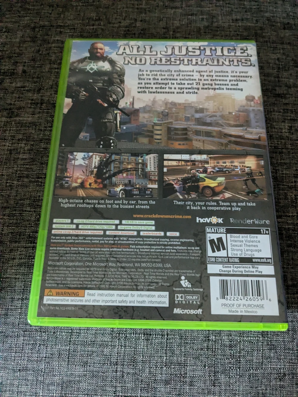 Microsoft Xbox 360 Crackdown In Excellent Condition.